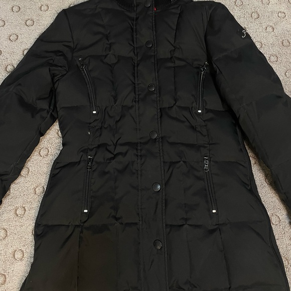 JCX Women’s Winter Down Black Coat With Detachable Hood Size Medium John Caruana - Picture 5 of 16